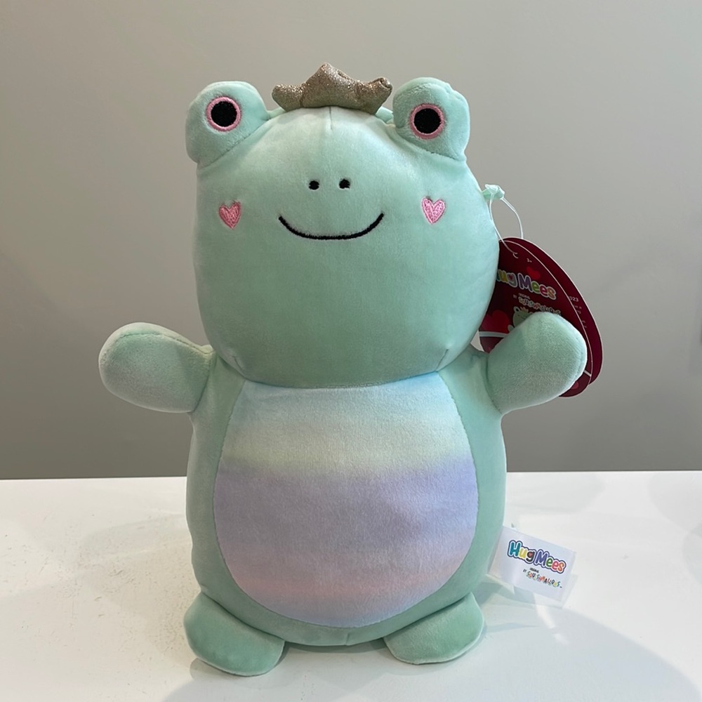 NWT 10” Fenra the Frog Prince with Heart Cheeks Valentine Hugmees Squishmallow
